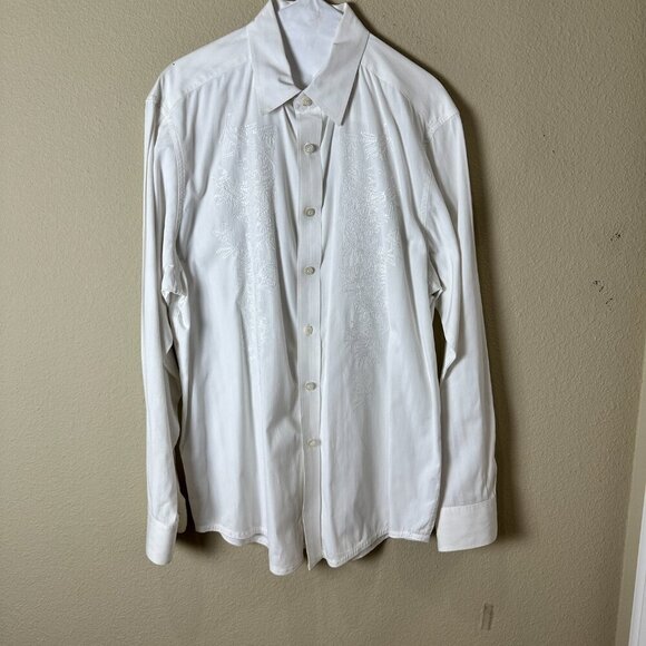 INDIGO PALMS Embroidered Front Button Down Style Shirt Size Large - Picture 2 of 12